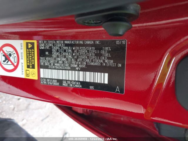 Photo 8 VIN: 2T2ZK1BA2AC034084 - LEXUS RX 350 