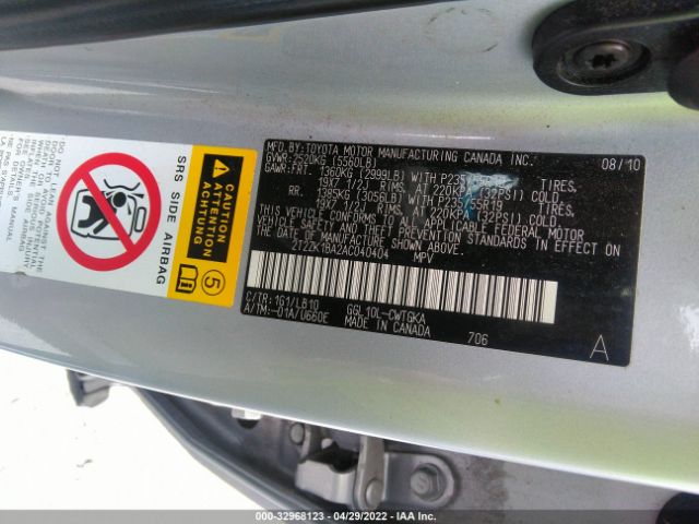 Photo 8 VIN: 2T2ZK1BA2AC040404 - LEXUS RX 350 