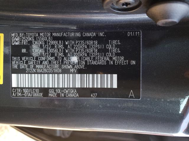 Photo 9 VIN: 2T2ZK1BA2BC051808 - LEXUS RX 350 