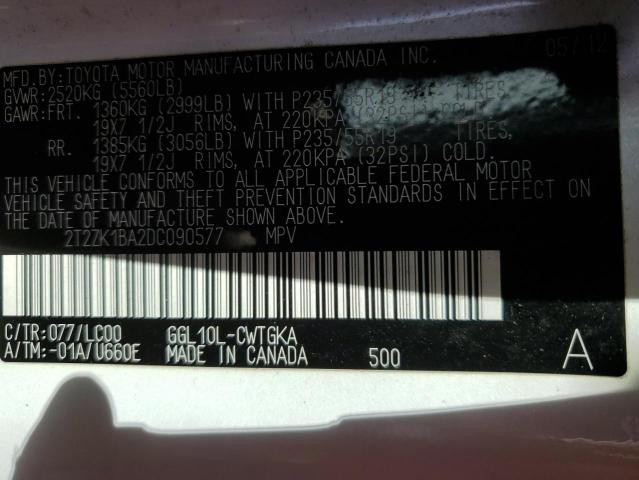 Photo 13 VIN: 2T2ZK1BA2DC090577 - LEXUS RX350 