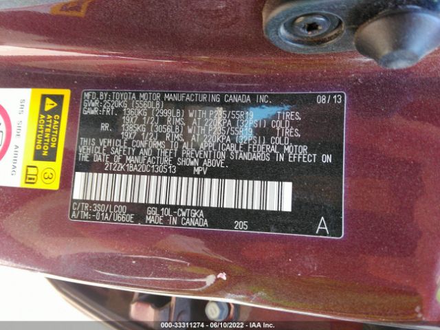 Photo 8 VIN: 2T2ZK1BA2DC130513 - LEXUS RX 350 