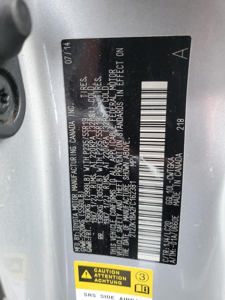 Photo 12 VIN: 2T2ZK1BA2FC162381 - LEXUS RX 