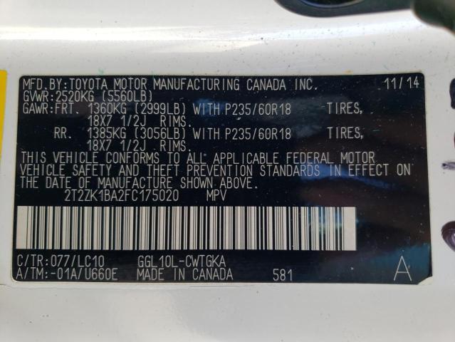 Photo 11 VIN: 2T2ZK1BA2FC175020 - LEXUS RX350 