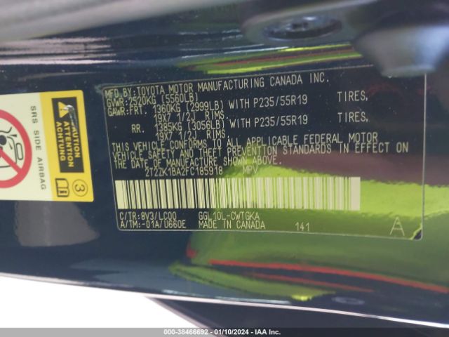 Photo 8 VIN: 2T2ZK1BA2FC185918 - LEXUS RX 350 