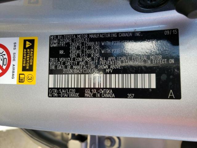 Photo 9 VIN: 2T2ZK1BA2FC206136 - LEXUS RX 350 