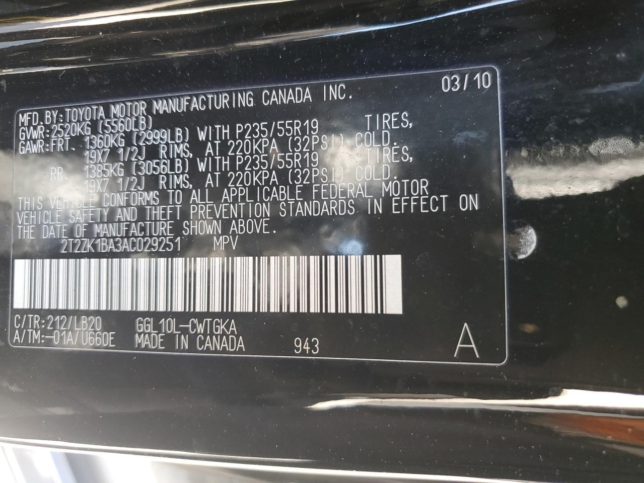 Photo 12 VIN: 2T2ZK1BA3AC029251 - LEXUS RX 