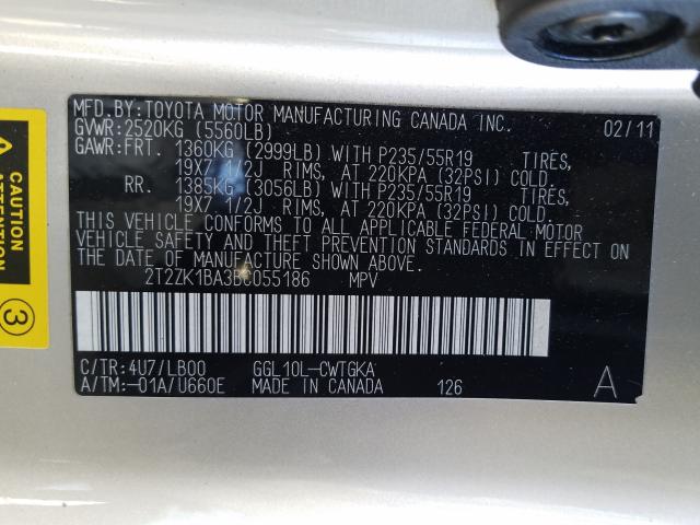 Photo 9 VIN: 2T2ZK1BA3BC055186 - LEXUS RX 350 