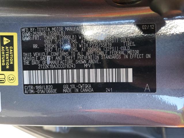 Photo 11 VIN: 2T2ZK1BA3CC078243 - LEXUS RX350 