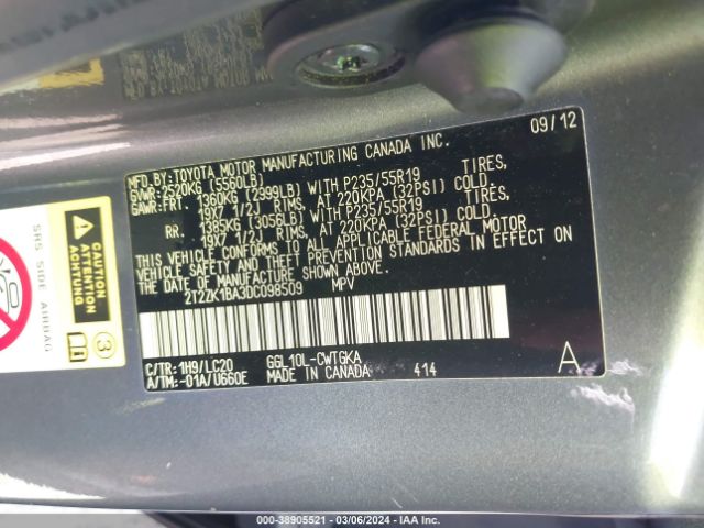 Photo 8 VIN: 2T2ZK1BA3DC098509 - LEXUS RX 350 