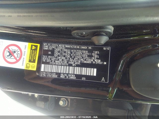 Photo 8 VIN: 2T2ZK1BA3DC103210 - LEXUS RX 350 