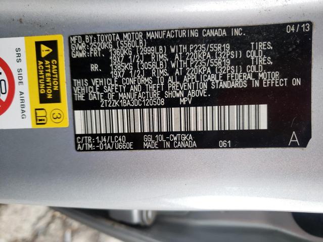 Photo 12 VIN: 2T2ZK1BA3DC120508 - LEXUS RX 350 