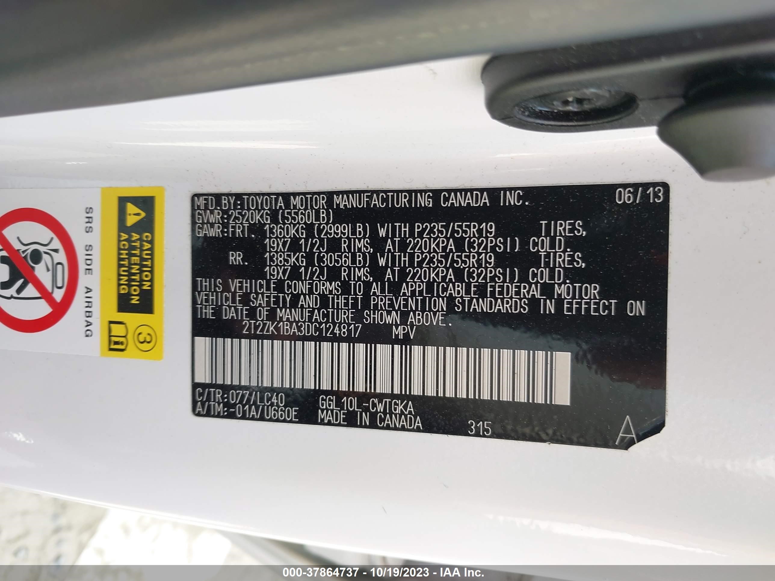 Photo 8 VIN: 2T2ZK1BA3DC124817 - LEXUS RX 