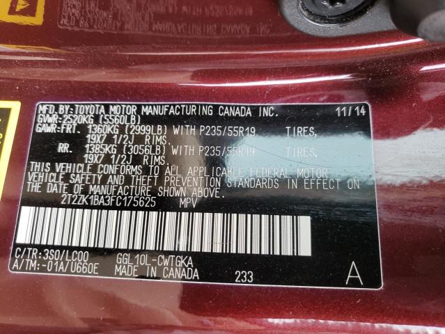 Photo 9 VIN: 2T2ZK1BA3FC175625 - LEXUS RX 350 