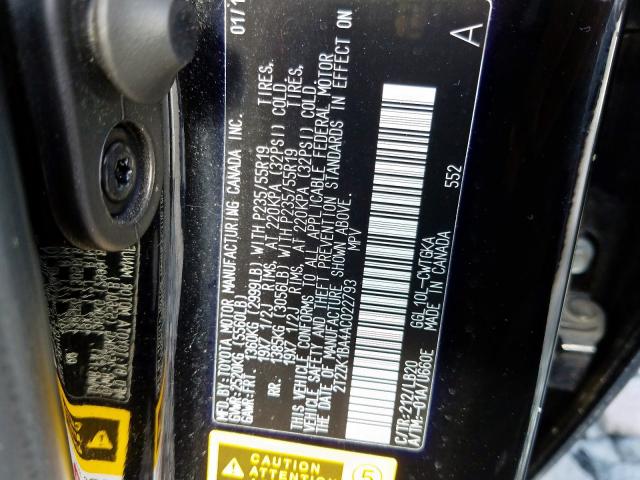 Photo 9 VIN: 2T2ZK1BA4AC022793 - LEXUS RX 350 