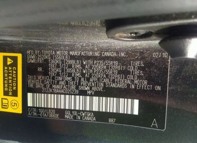 Photo 8 VIN: 2T2ZK1BA4AC025239 - LEXUS RX 350 