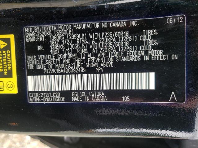 Photo 9 VIN: 2T2ZK1BA4DC092489 - LEXUS RX 350 