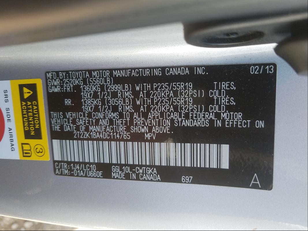 Photo 9 VIN: 2T2ZK1BA4DC114765 - LEXUS RX 350 