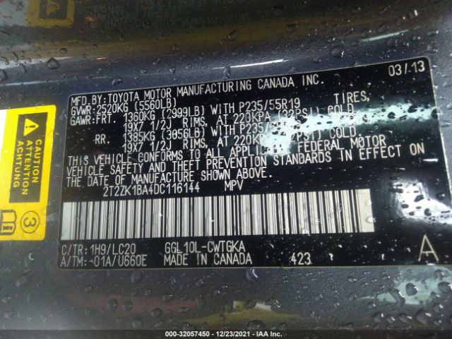 Photo 8 VIN: 2T2ZK1BA4DC116144 - LEXUS RX 350 