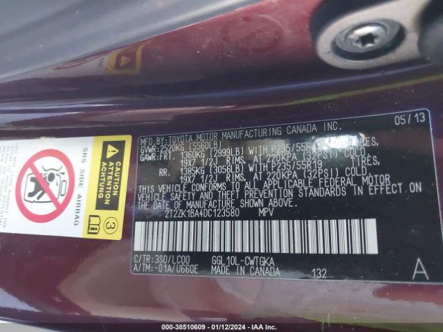 Photo 8 VIN: 2T2ZK1BA4DC123580 - LEXUS RX 350 