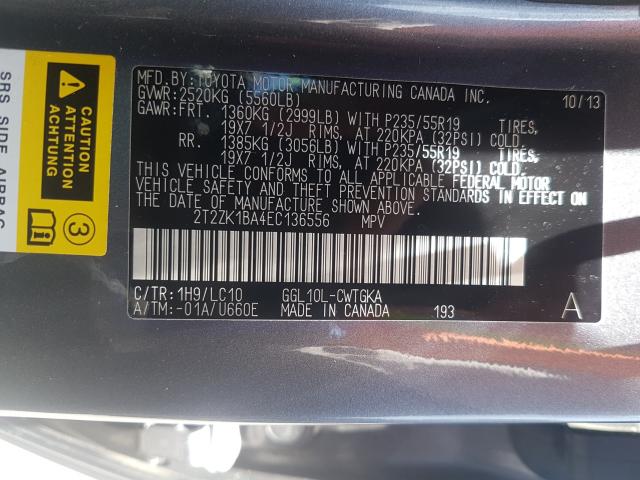 Photo 9 VIN: 2T2ZK1BA4EC136556 - LEXUS RX 350 