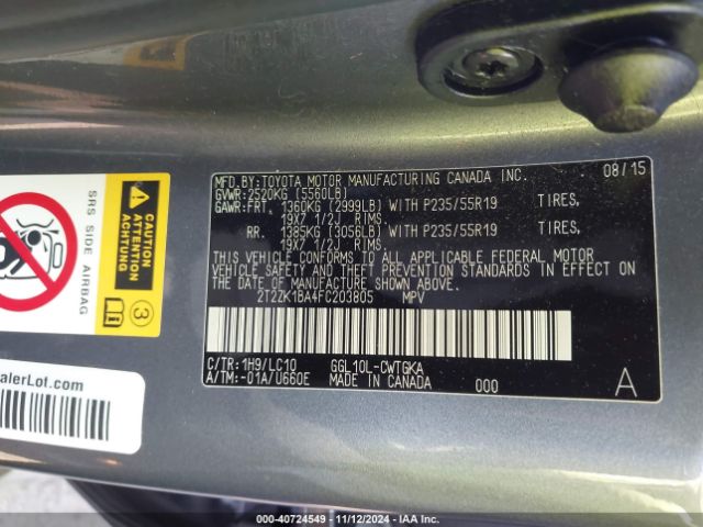 Photo 8 VIN: 2T2ZK1BA4FC203805 - LEXUS RX 