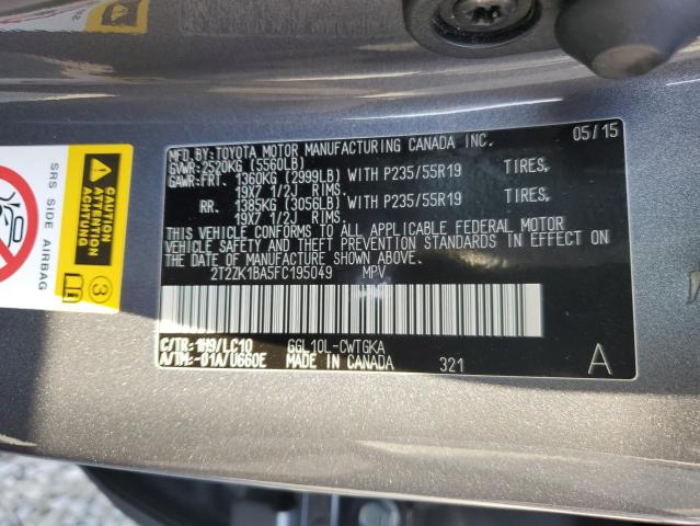 Photo 12 VIN: 2T2ZK1BA5FC195049 - LEXUS RX 350 