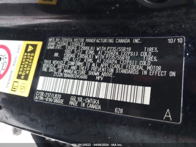 Photo 8 VIN: 2T2ZK1BA6BC045686 - LEXUS RX 350 