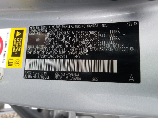 Photo 9 VIN: 2T2ZK1BA6EC142911 - LEXUS RX 350 