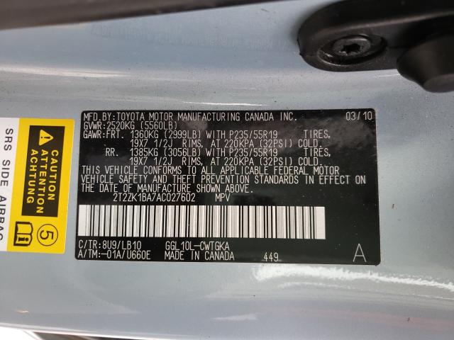 Photo 9 VIN: 2T2ZK1BA7AC027602 - LEXUS RX 350 