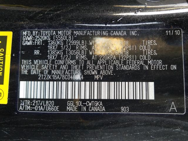 Photo 9 VIN: 2T2ZK1BA7BC046944 - LEXUS RX 350 