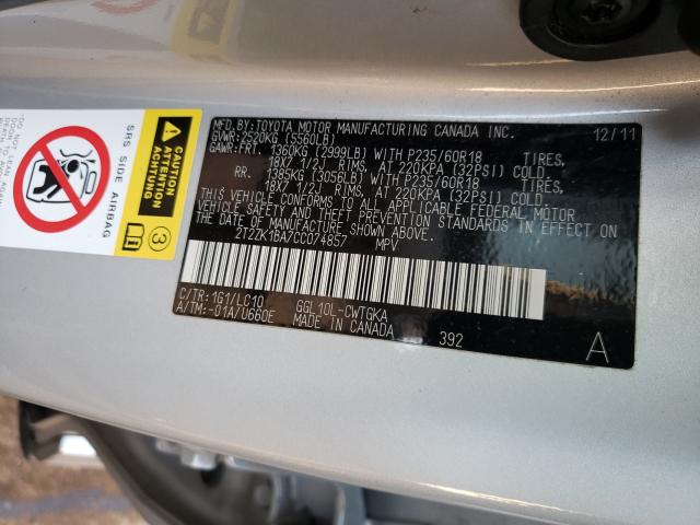 Photo 9 VIN: 2T2ZK1BA7CC074857 - LEXUS RX 350 