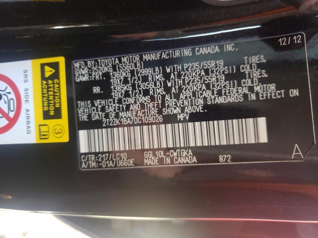 Photo 9 VIN: 2T2ZK1BA7DC109026 - LEXUS RX 350 