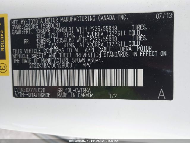 Photo 8 VIN: 2T2ZK1BA7DC129003 - LEXUS RX 350 