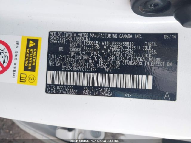 Photo 8 VIN: 2T2ZK1BA7FC155488 - LEXUS RX 