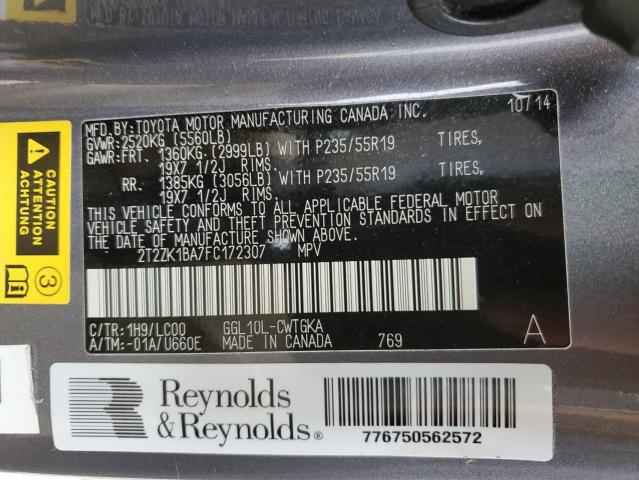 Photo 12 VIN: 2T2ZK1BA7FC172307 - LEXUS RX 350 