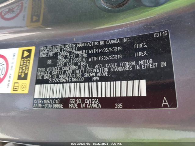 Photo 8 VIN: 2T2ZK1BA7FC186000 - LEXUS RX 