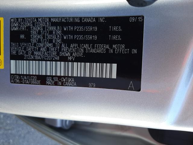 Photo 9 VIN: 2T2ZK1BA7FC207248 - LEXUS RX 350 