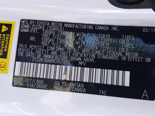 Photo 9 VIN: 2T2ZK1BA8BC057970 - LEXUS RX 350 