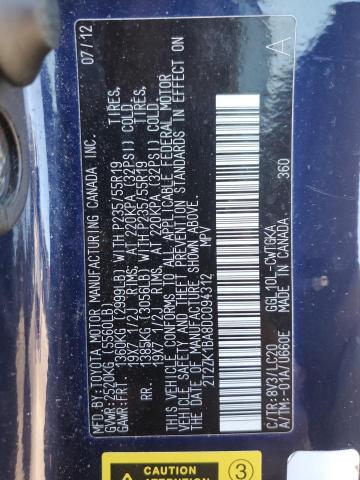 Photo 13 VIN: 2T2ZK1BA8DC094312 - LEXUS RX 350 