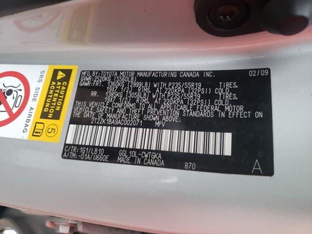 Photo 9 VIN: 2T2ZK1BA9AC002071 - LEXUS RX 350 