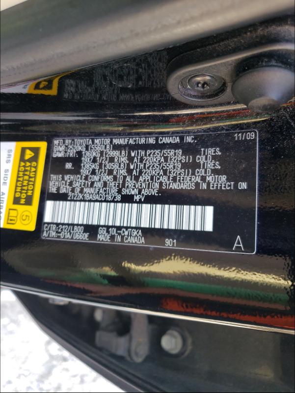 Photo 9 VIN: 2T2ZK1BA9AC018738 - LEXUS RX350 