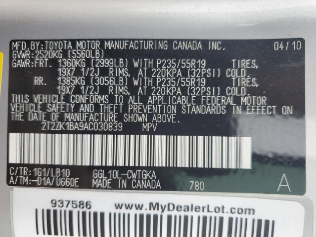 Photo 11 VIN: 2T2ZK1BA9AC030839 - LEXUS RX350 