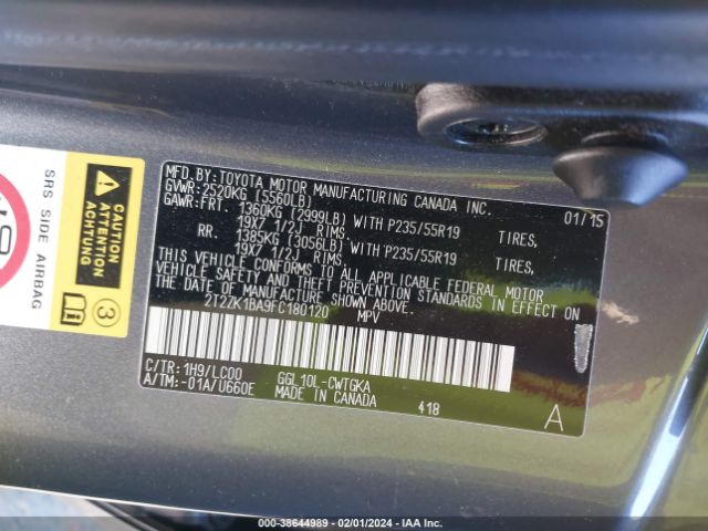 Photo 8 VIN: 2T2ZK1BA9FC180120 - LEXUS RX 350 