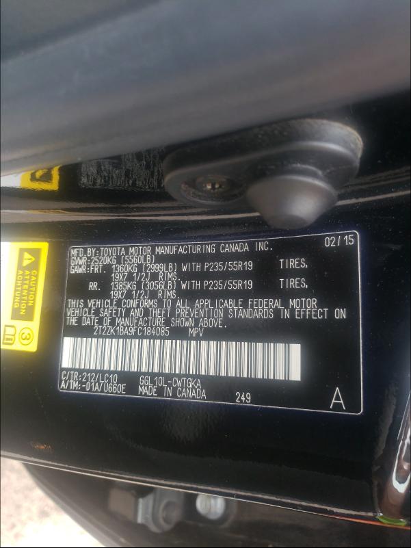 Photo 9 VIN: 2T2ZK1BA9FC184085 - LEXUS RX 350 