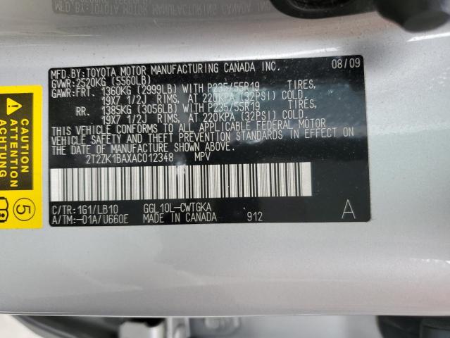 Photo 12 VIN: 2T2ZK1BAXAC012348 - LEXUS RX350 