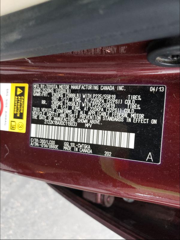 Photo 9 VIN: 2T2ZK1BAXDC119033 - LEXUS RX 350 