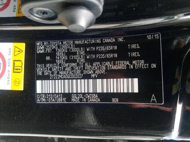 Photo 9 VIN: 2T2ZZMCA0GC002027 - LEXUS RX 350 