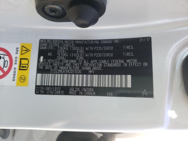 Photo 9 VIN: 2T2ZZMCA1HC051030 - LEXUS RX 350 BAS 