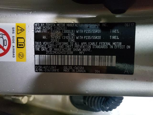 Photo 9 VIN: 2T2ZZMCA2HC073098 - LEXUS RX 350 BAS 