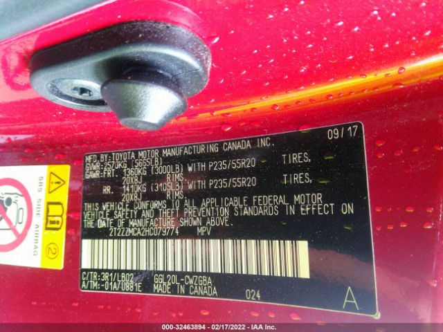 Photo 8 VIN: 2T2ZZMCA2HC079774 - LEXUS RX 